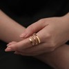 KAZITSAN Stainless Steel Gold Rings for Women Statement Rings Fashion