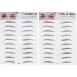 SUPVOX 2 Piezas Láminas Adhesivas para Cejas Temporales Negras de Papel Cejas Artificiales Realistas para Personas Claras o Escasas Maquillaje Fácil para Principiantes