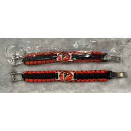 Unbranded Atlanta Falcons Paracord Survival Bracelet 9 Inch With Sturdy Alloy Closure