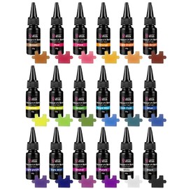 LET'S RESIN UV Resin,18 Dark Colored UV Resin, Odorless & Low Shrinkage UV Color Resin with Vibrant Colors, Black and White UV Resin Kit for Crafts, Jewelry Making, Colored Resin Casting and Coating
