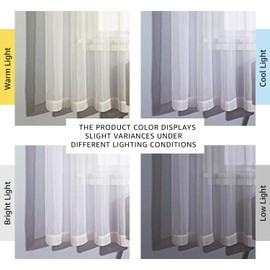 NICETOWN Sheer Curtains for Living Room - Transparent Voile Window Treatment Set with Eyelets for Home Decoration (W54 x L72, White, Set of 2)