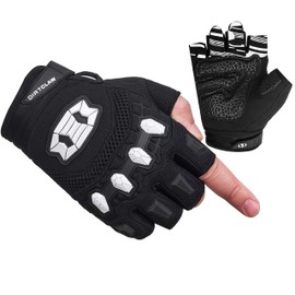 Seibertron Dirtclaw Youth BMX MX ATV MTB Road Racing Mountain Bike Bicycle Cycling Off-Road/Dirt Bike Gel Padded Anti - Slip Palm Fingerless Gloves Motorcycle Motocross Sports Gloves Black M