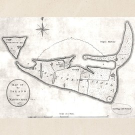 CafePress Vintage Map Of Nantucket (1782) Tote Bag Reusable Natural Beige Canvas Shopping Bag