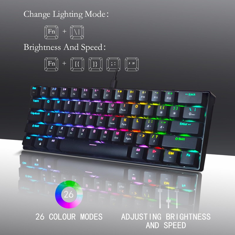 Bangsanth Mechanical Keyboard, 60% Mechanical Gaming Keyboard with Blue Switches