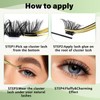 Eyelash Clusters 96 Pieces Individual Eyelashes D Curl 16 mm