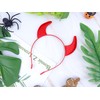 Dense Velvet Devil Horns Headband Red