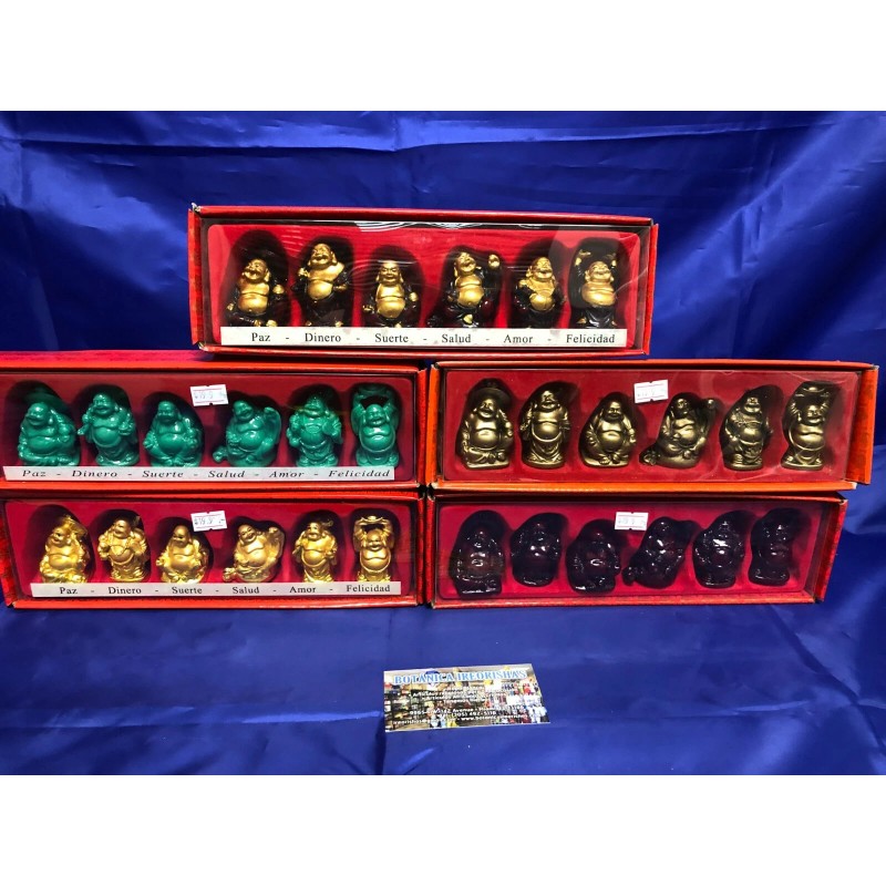 Set of 6 small Buddha budda - antique