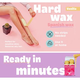 Baykini Cera Española en Pastillas para Depilar Zona Íntima | Aroma Vainilla | 250 g | Cera Depiladora Profesional para Bikini y Piel Sensible | Sin Irritación ni Residuos