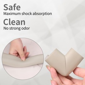 PUSHUJIA 2 Pack L Shape Extra Thick Furniture Table Edge Protectors Foam Baby Safety Bumper Guard 16.4 Ft,Hearth Cushion,for Table, Fireplace, Countertop(with 8 Corners) (Gray)