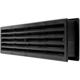 Repa Market 18" x 4" Inch Black Plastic Door Grille - Garage Door Vent - Vent Cover for Interior Doors - Rectangular Air Vent Cover Guard - Universal Furniture Ventilation (17.7" x 3.60" Inch)
