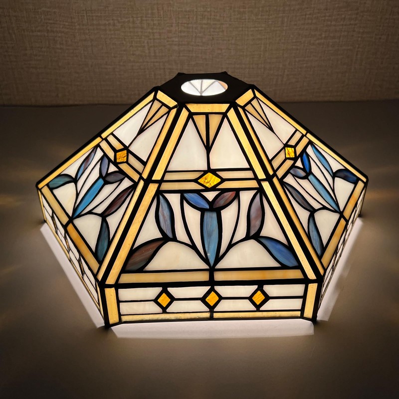 Capulina Tiffany Lamp Shade Mission Hexagon Stained Glass 12 Inches