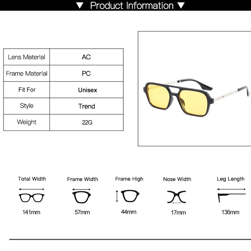 OSAGAMA Vintage Square Sunglasses for Women Men 70s Small Glasses