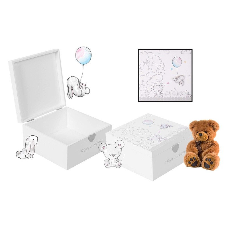 Hugs & Kisses - Wooden Memories Keepsake Box