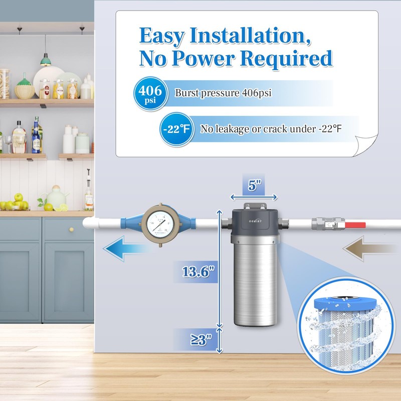 OEMIRY Replacement Cartridge for Whole House Water Filter OM-UF03, Lasts