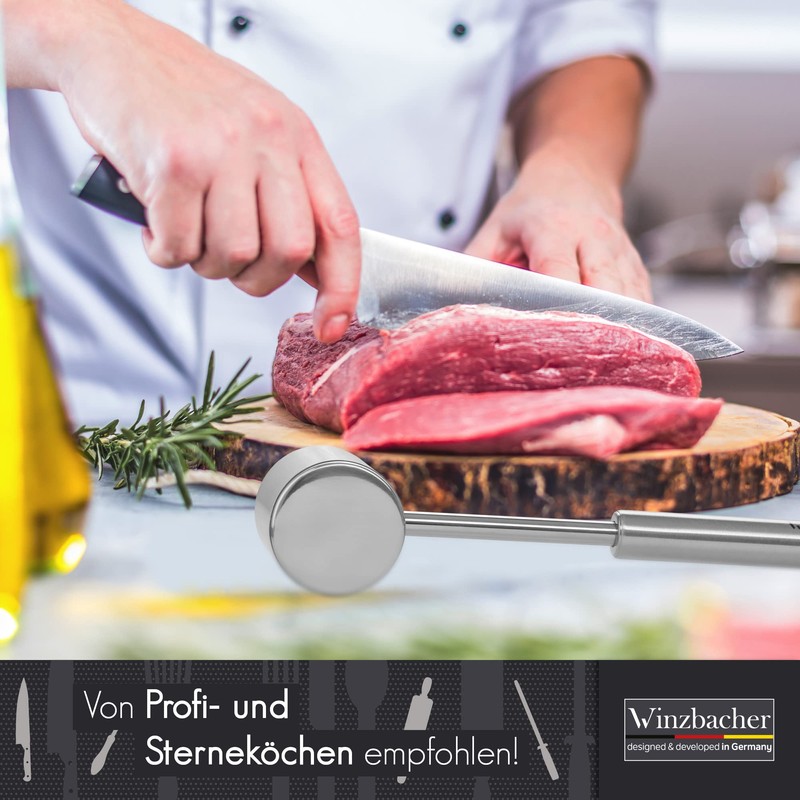 Winzbacher® Meat Tenderiser [Dishwasher Safe] Stainless Steel | 2 Beating