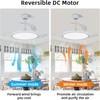 42 inch Retractable Ceiling Fan with Lights,6 Speed Dimmable Silent