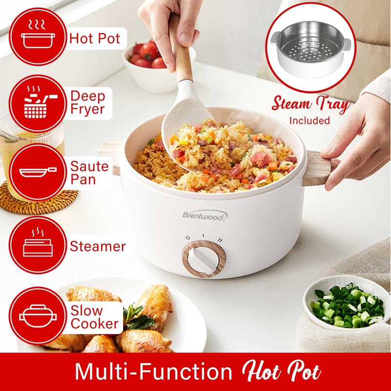 Brentwood Multi-Function Electric Hot Pot Cooker and Food Steamer with