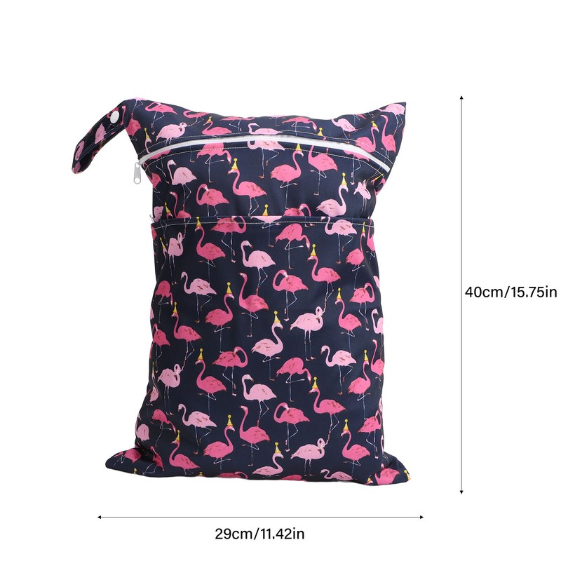 Diaper Bag Storage Pouch Waterproof Polyester Reusable Dual Zippers Diaper