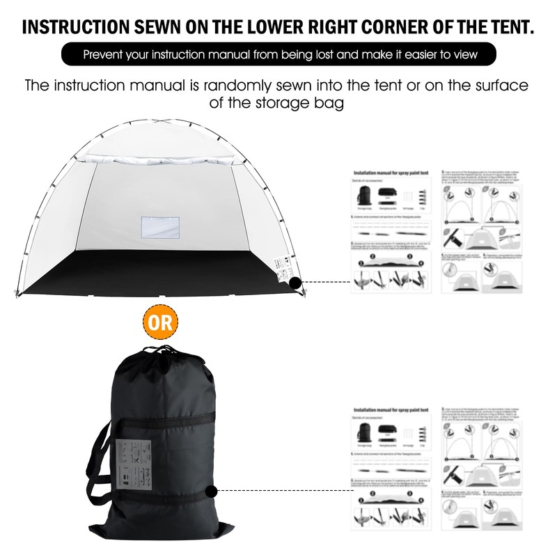Portable Paint Booth Tent, Siebwin Extra Large 10x6x6.5ft Spray Paint