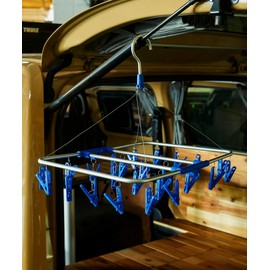 GORDON MILLER 31351 Clip Hanger, 24 Clips, Aluminum Frame, Blue