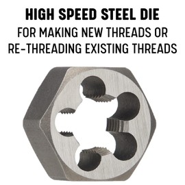 Drill America 1"-8 High Speed Steel Hex Die, DWT Series
