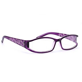 Morefaz Women's Ladies Slim Reading Glasse Original Retro Vintage +0.50 +0.75 +1.0 +1.5 +2.0 +2.5 +3.5 +4.00 Flower Design MFAZ Ltd (+3.5, Purple)