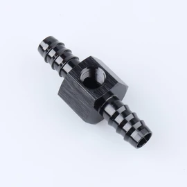 AC PERFORMANCE 3/8" Barb with 1/8" NPT Sensor Gauge/Gage Port Hose Tube Fitting Fuel Pressure Take Off Adapter Aluminum Black