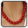 Gargantilla grande con abalorio rojas para mujer, clásico de perlas