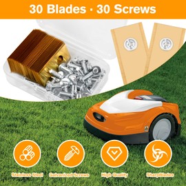 Replacement Blades for Lawnmowers, 30 x Robotic Lawnmower Blade, Universal Replacement Blades for Worx Landroid Robomow Landxcape Scheppach Robotic Lawnmower Replacement Parts for Lawnmowers with