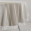 HOMBYS Solid Embroidery Oval Tablecloth with Tassels for Oval Table,