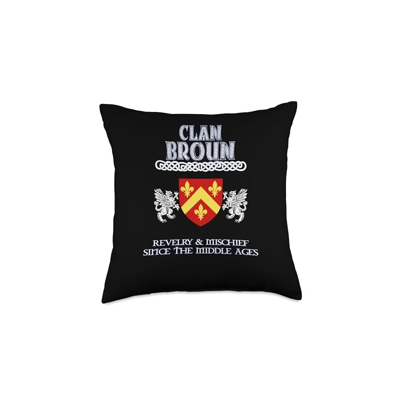 Clan Broun Scottish Broun surname Throw Pillow