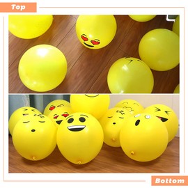 100 Balloons Helium XiXiRan Emocions Balloons Smiley Party Balloons Yellow Set Latex Balloons for Birthday Decoration Wedding Party