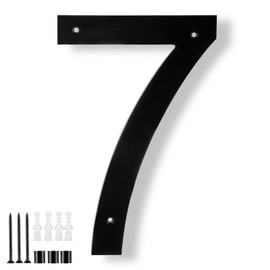 DEWEL Large House Numbers, 10 Inch Black House Number Sign with Nail Kits, Floating Address Numbers for House, Modern House Numbers for Outside (House Number 7)