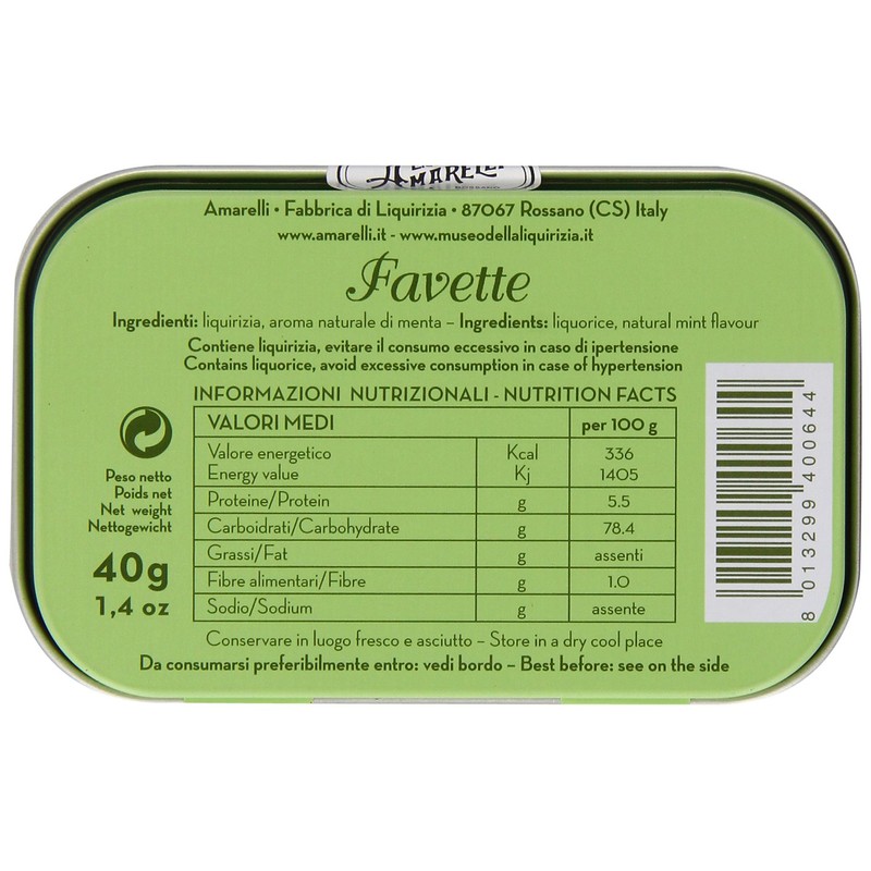 Amarelli, Amarelli Favette Licorice, 40 Gram