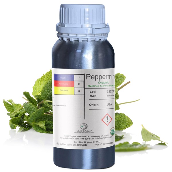 uh*Roh*Muh Organic Rectified Peppermint Essential Oil - 100% Pure and