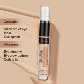 O'CHEAL Double Ended Sponge Liquid Foundation Contour Stick Waterproof Long-wear Lightweight Brighten Stick Concealer Beauty Makeup 02#NATURAL