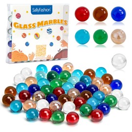 SallyFashion Marbles Bulk, 75 PCS Glass Marbles Colorful Marbles for Kids Marble Run Games Fillers Table Decor DIY