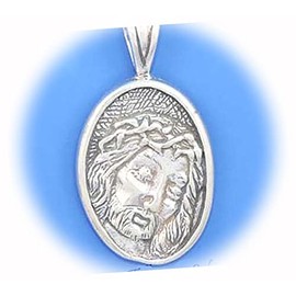 New Jesus Christ with Crown of Thorns 925 Solid Sterling Silver Pendant for Everyday Wear and Any Outfit ISLANL02514