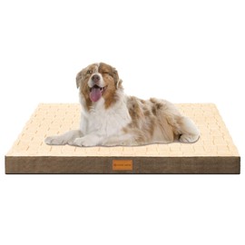 Patas Lague Orthopedic Dog Bed for Medium Dogs 36''X24'', Waterproof Medium Checkered Pattern Dog Beds with Removable Washable Cover, Egg Crate Foam Pet Bed Mat with Nonskid Bottom, Brown