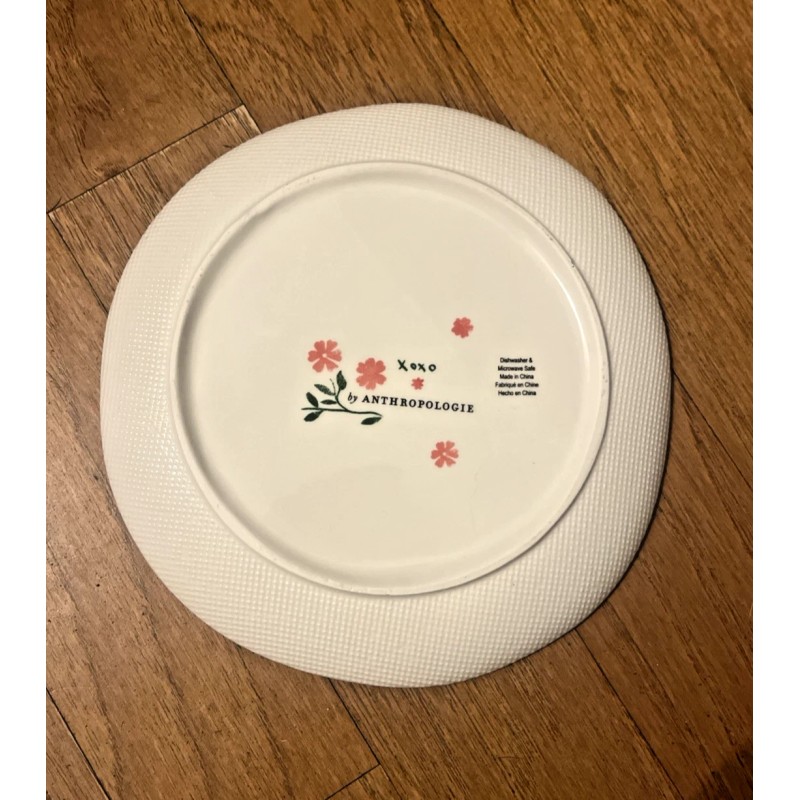 Anthropologie New Anthropologie Annie Stoneware "Heart" Textured Dessert Plate