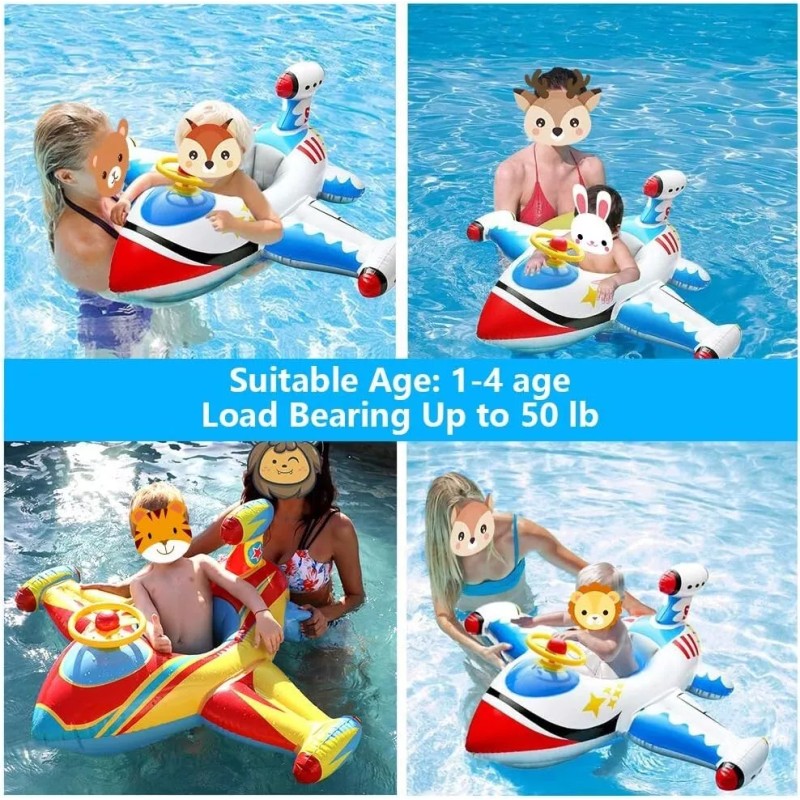 Unbranded Inflatable Aircraft Yacht Pool Float • 45” X 39”