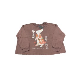 Grayson Threads Women's Plus Lunar New Year Rabbit Graphic Sweatshirt - Grayson Threads Brown 1X