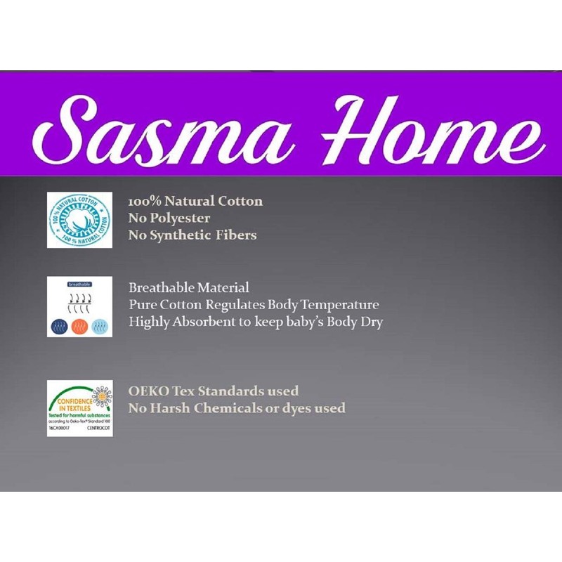 Sasma Home - 2 x Cot Fitted Sheets 120x60cm -