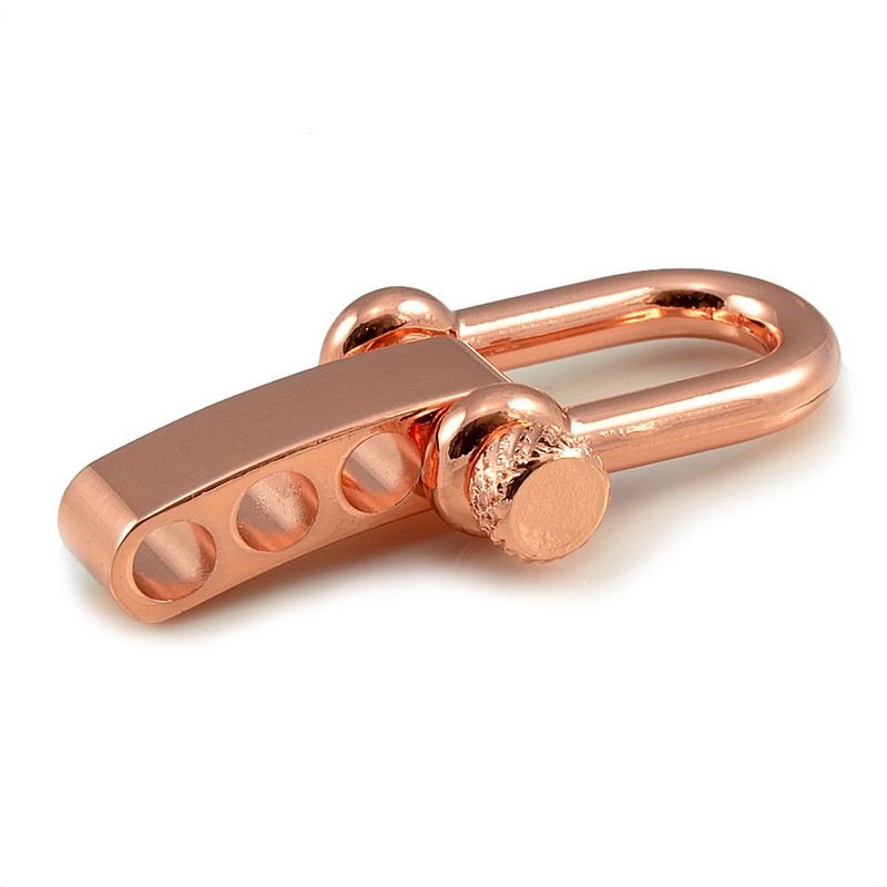 Shackle made of stainless steel, straight, with adjustable twist closure,