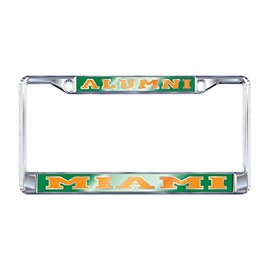 MIAMI HURRICANES Chrome License Plate Tag Frame