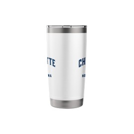Visit Charlotte North Carolina Vintage Athletic Souvenir Stainless Steel Insulated Tumbler
