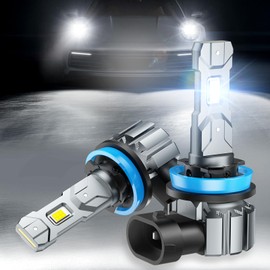 Marsauto H11 LED Headlight, 48000LM Ultra Bright, 1:1 Mini Size, Efficient Heat Dissipation, Easy Installation, Lifespan of over 60,000 Hours, IP68 Waterproof, 3 Minutes Plug and Play, Compatible with