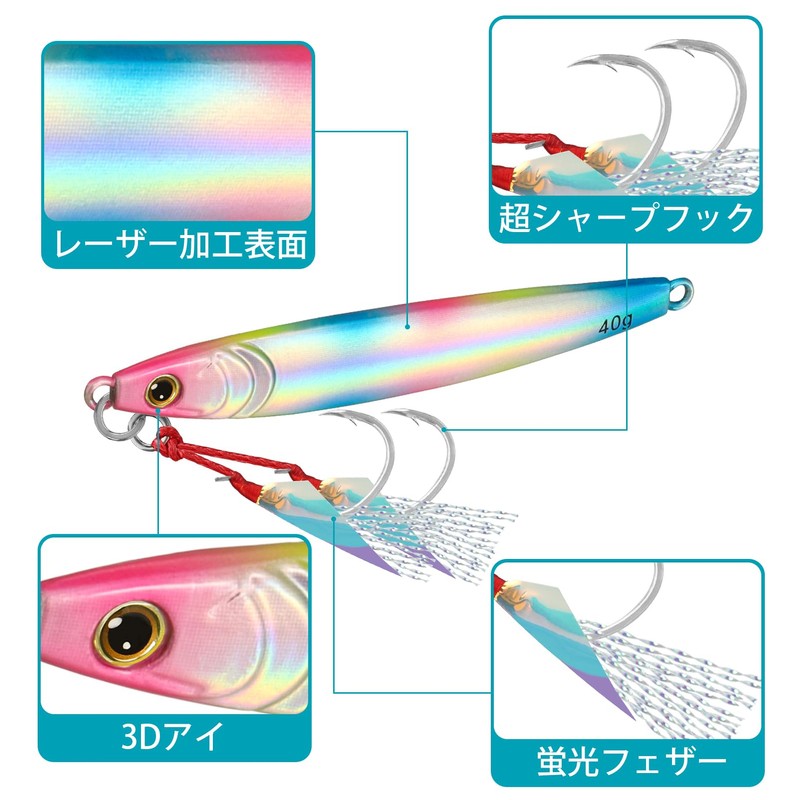 TRUSCEND Metal Jig Shore Jigging Lure, Sea Bass, All Purpose