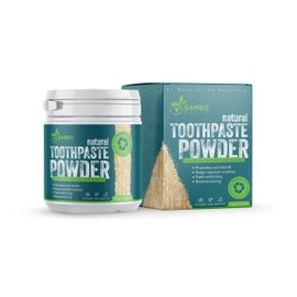 BAMBOEARTH Natural Fluoride Free Toothpaste Powder - Remineralizing Whitening Sensitive Teeth Tooth Powder with Baking Soda and 100% Zero Waste Packaging