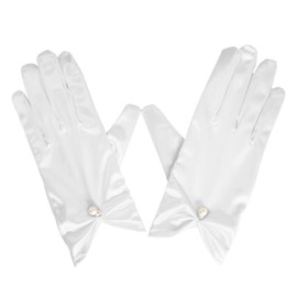 MAXQUU 1 Pair of White Women's Gloves, Wedding Gloves, Women's Satin Gloves, Silk Gloves, Elegant Women's Gloves, Dress Gloves, Gloves For The Bride, White